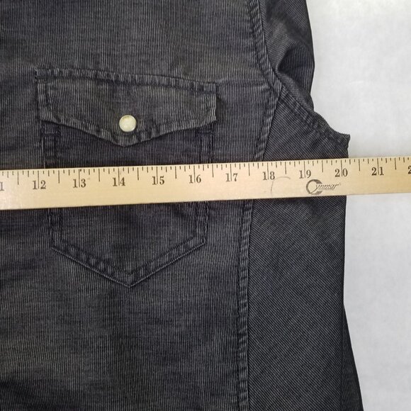 Prana Kellan Button Down Shirt Men’s M Cargo Slim Fit Grey Flip Cuff Pearl Snap - Picture 15 of 16